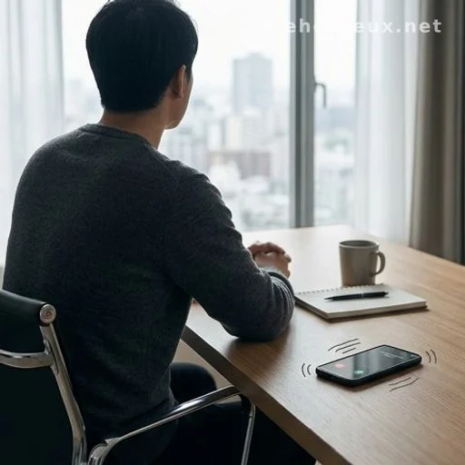 Person ignoring phone notifications to protect personal boundaries