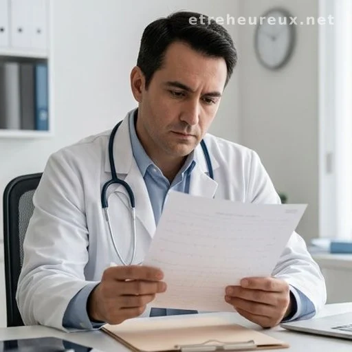 Doctor reviewing a patient chart during a cardiology consultation