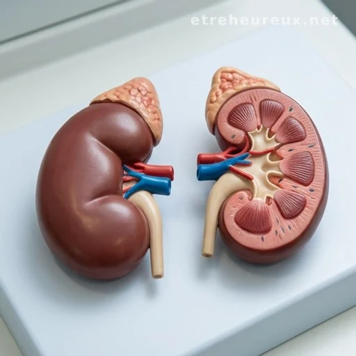 Anatomical kidney models on a medical surface illustrating kidney disease awareness