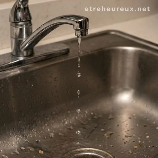 Dripping kitchen tap creating moisture that attracts cockroaches