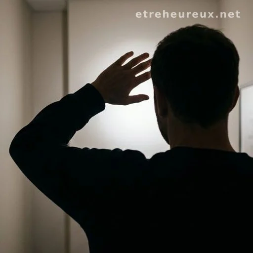 Person shielding eyes from bright light suggesting sudden vision disturbance