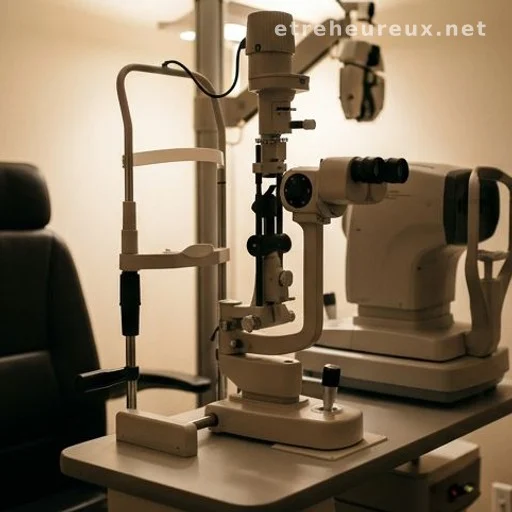 Optometrist slit-lamp device used for dilated eye examination