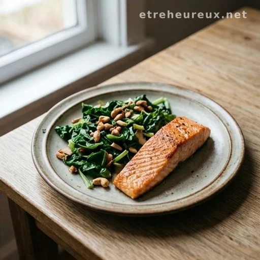 Omega-3 rich foods including salmon and nuts for eye health