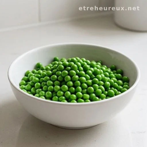 Bowl of cooked green peas highlighting their fiber content for digestive health