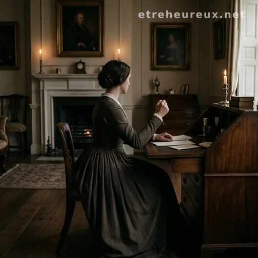 Figure in 19th-century parlor making a discreet hand gesture, period interior