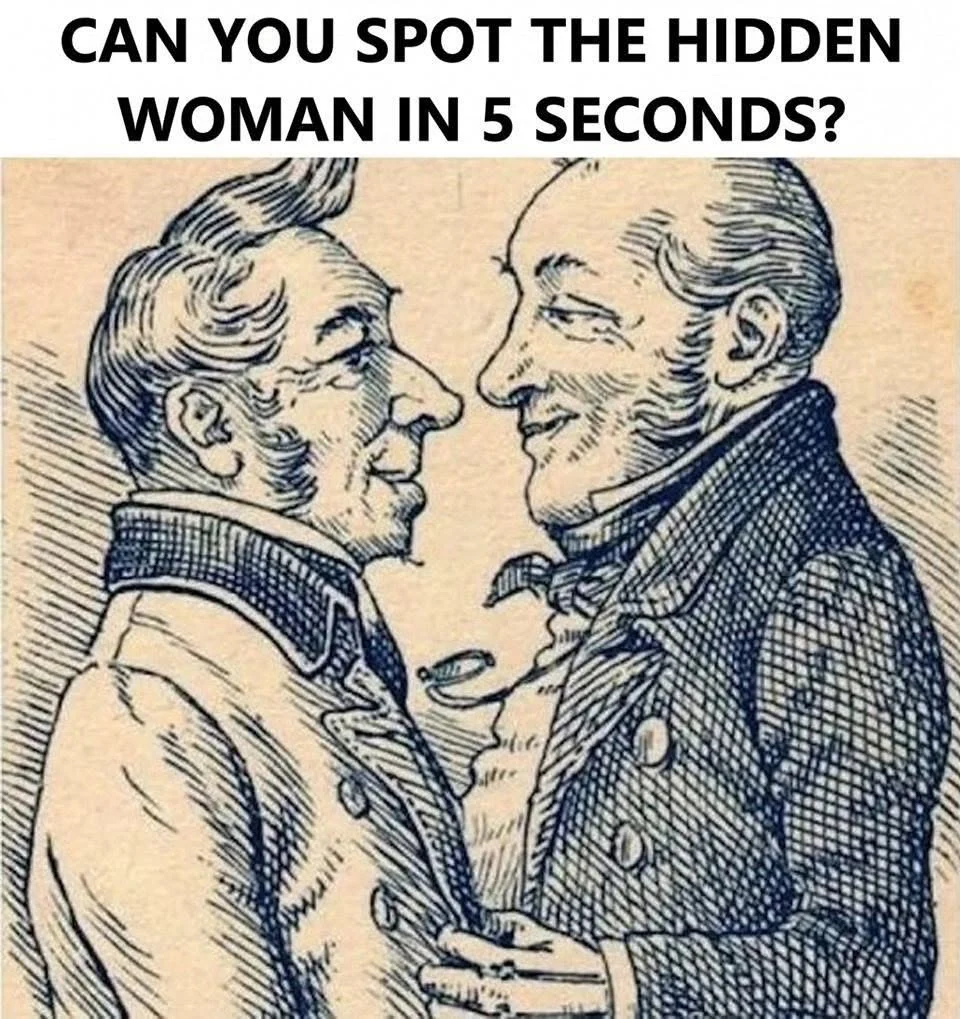 Can you spot the woman hidden in this vintage optical illusion? cover